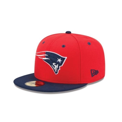 Red New England Patriots Hat - New Era NFL 2Tone 59FIFTY Fitted Caps USA4713608